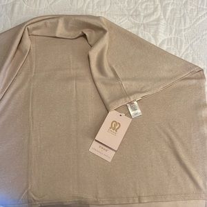 SHUG, long scarf with arm holes. NWT. Beige with metallic thread.